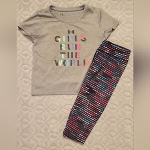 Under Armour Kids' Gray Top and Colorful Leggings